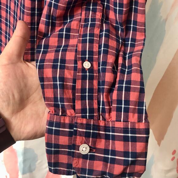 J. Crew Men’s Classic Fit Flex Washed Plaid Long Sleeve Button Down Shirt Large - Picture 8 of 11